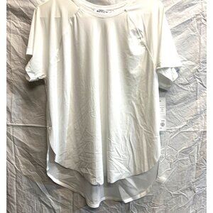 Athleta White Mesh-Back Raglan Tee Shirt Large